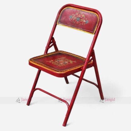 Hand-Painted Vintage Iron Folding Chair