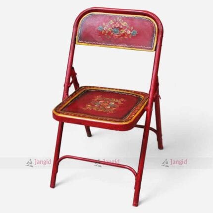 Hand-Painted Vintage Iron Folding Chair