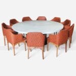 Nordic Round Marble Dining Table Set with Chairs (10 Person)