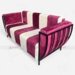 Velvet Upholstered Sofa with Iron Frame for Wedding Banquet Halls