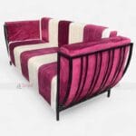 Velvet Upholstered Sofa with Iron Frame for Wedding Banquet Halls