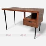 Modern Wooden Study Table With Metal Iron Leg