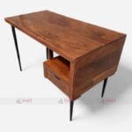 Modern Wooden Study Table With Metal Iron Leg
