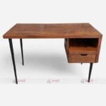 Modern Wooden Study Table With Metal Iron Leg