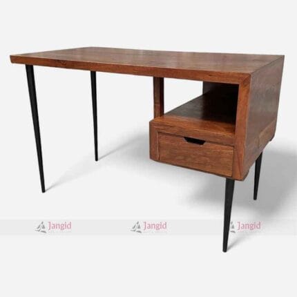 Modern Wooden Study Table With Metal Iron Leg