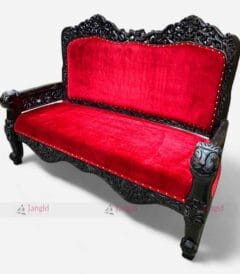 Royal Hand Carving Mango Wood 2 Seater Hotel Sofa