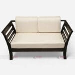 Wood Two Seater Cushion Back Hotel and Lounge Sitting Sofa - Jangid Art & Crafts