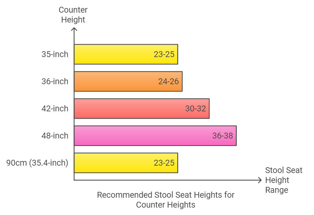 How to choose bar stool height bar chart image