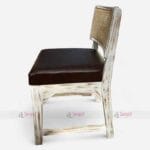 Classic White Rattan Cane and Mango Wood Café Chair